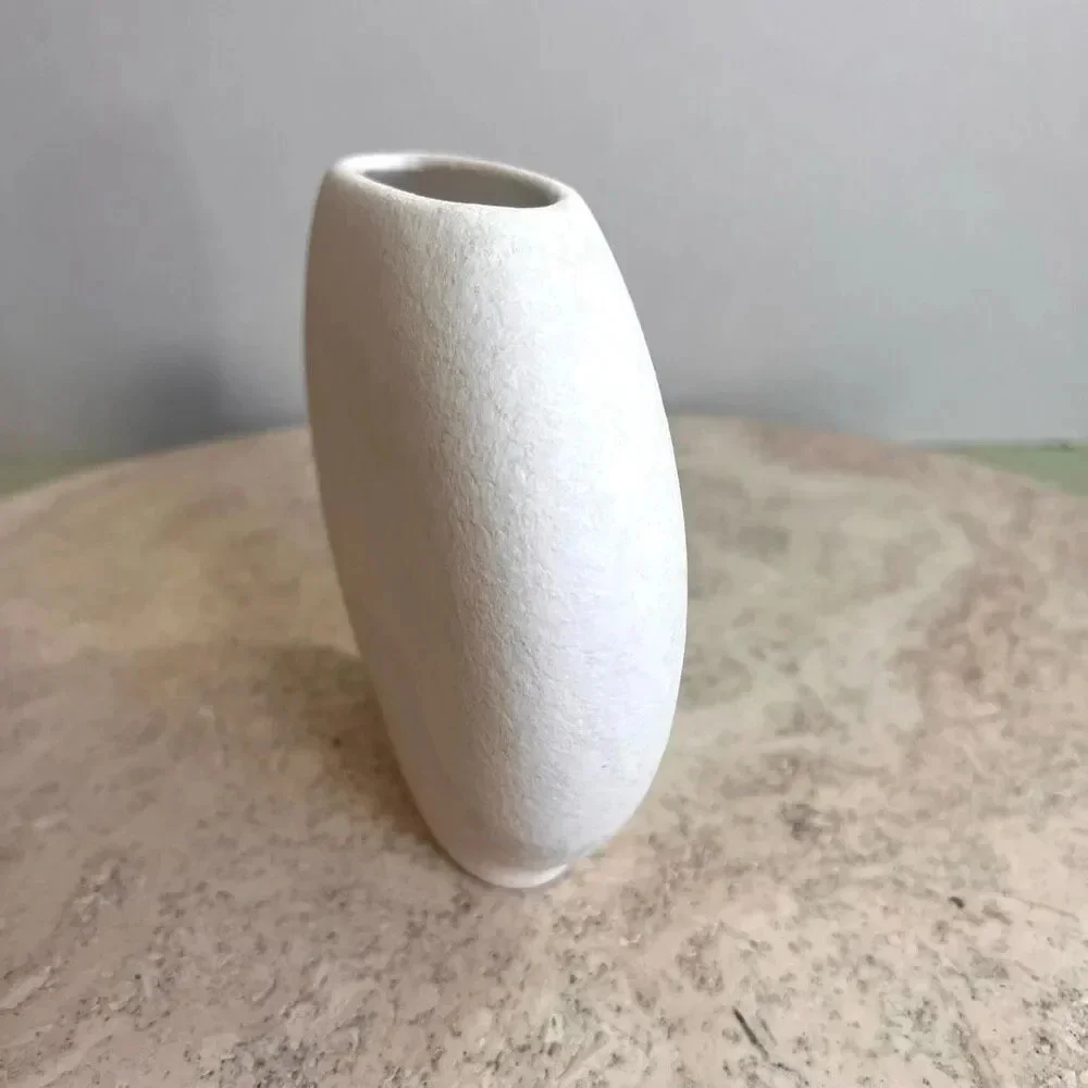 Parma by AAI Matte ivory Cream Stoneware Textured Mid-Century Art Pottery Bud Va